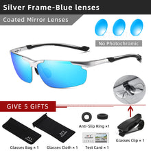 Load image into Gallery viewer, CLLOIO  Aluminum Polarized Photochromic Sunglasses Men Rimless Day Night Driving Glasses Anti-Glare Chameleon Eyewear
