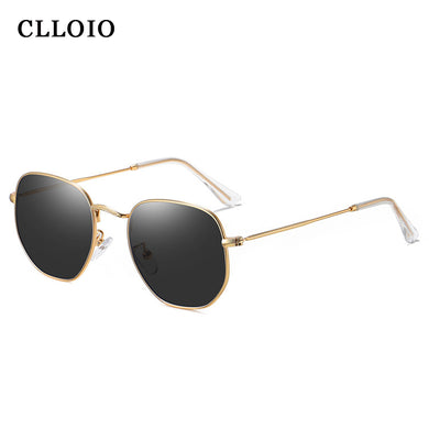 CLLOIO Vintage Hexagon Sunglasses Men Square Metal Frame Sun Glasses Classic Retro Sunglasses Pilot Mirror Woman  Eyewear