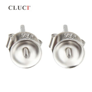 3PCS simple design 925 sterling silver earring accessory with pearls seat for office lady jewelry bridal Tiny stud earring