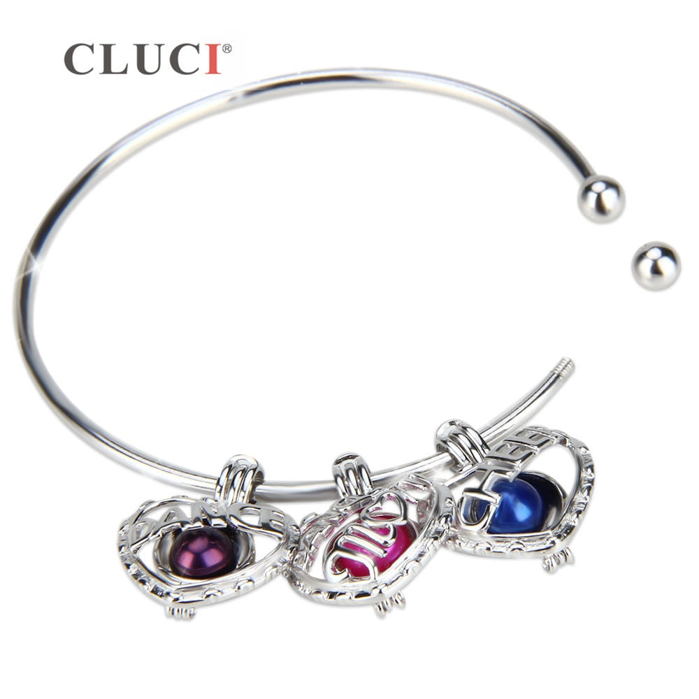 925 sterling silver Fashion charm bracelet, can macth cage pendants, adjustable bracelets for women Bangles Gift Party