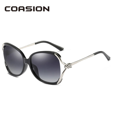COASION Brand Designer Large Frame Butterfly Sunglasses Women Polarized Elegant Lady Sun Glasses Retro Shades for Women CA1245