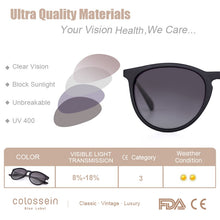 Load image into Gallery viewer, COLOSSEIN Cateye Women Sunglasses Mirror Leopard Sunglasses Men Round Frame Vintage Sun Glasses Ultralight Designer Glass UV400