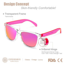 Load image into Gallery viewer, COLOSSEIN Sunglasses For Women Gradient Colorful Lens Glasses Classic Retro Eyewear Transparent Frame UV400 Sunglasses Men
