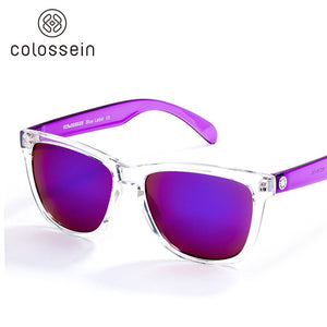 COLOSSEIN Sunglasses For Women Gradient Colorful Lens Glasses Classic Retro Eyewear Transparent Frame UV400 Sunglasses Men