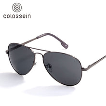 Carica l'immagine nel visualizzatore di Gallery, COLOSSEIN Occhiali da sole da uomo Occhiali da sole pilota in metallo polarizzati da donna Lenti marroni UV400 Occhiali classici da uomo vintage
