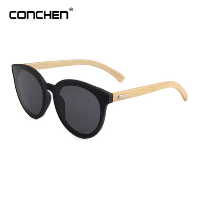 CONCHEN Bamboo Sunglasses Women Wood Metal Hinge Sunglasses Men Glasses trendy One Piece UV400 Lens Lunettes
