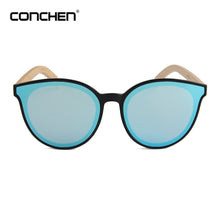 Carica l&#39;immagine nel visualizzatore di Gallery, CONCHEN Bamboo Sunglasses Women Wood Metal Hinge Sunglasses Men Glasses trendy One Piece UV400 Lens Lunettes