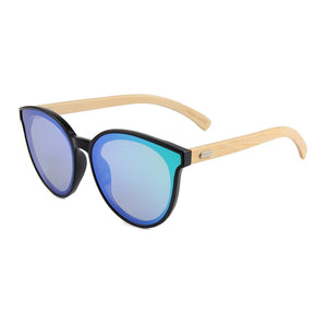 CONCHEN Bamboo Sunglasses Women Wood Metal Hinge Sunglasses Men Glasses trendy One Piece UV400 Lens Lunettes