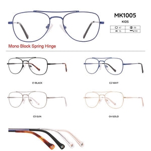 COOL KIDS Child Metal Optical Glasses Frames Kids Eye Prescription Glasses Frame for Girls Boys Classic Myopia 6-12 Ages MK1005