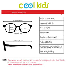 Load image into Gallery viewer, COOL KIDS Kid Glasses age1-3 Flexible Eyewear Spectacle Frame For Girls and boys TR90 Children Eyeglasses Optical Frame Colorful