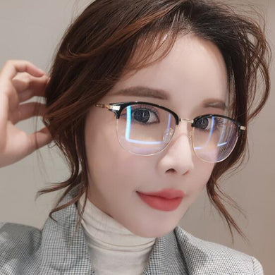 COOLSIR Blue Light Blocking Glasses Anti Blue Light Computer Glasses Metal Frame Vintage Goggles HD Reading Flat Mirror UV400