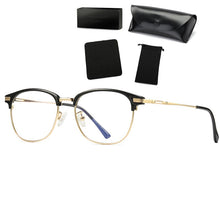Load image into Gallery viewer, COOLSIR Blue Light Blocking Glasses Anti Blue Light Computer Glasses Metal Frame Vintage Goggles HD Reading Flat Mirror UV400