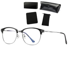 Load image into Gallery viewer, COOLSIR Blue Light Blocking Glasses Anti Blue Light Computer Glasses Metal Frame Vintage Goggles HD Reading Flat Mirror UV400