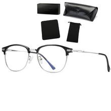 Load image into Gallery viewer, COOLSIR Blue Light Blocking Glasses Anti Blue Light Computer Glasses Metal Frame Vintage Goggles HD Reading Flat Mirror UV400