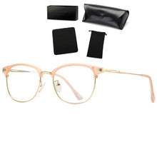 Load image into Gallery viewer, COOLSIR Blue Light Blocking Glasses Anti Blue Light Computer Glasses Metal Frame Vintage Goggles HD Reading Flat Mirror UV400