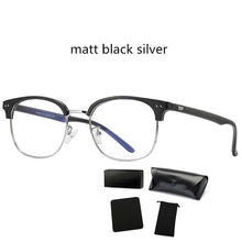 Load image into Gallery viewer, COOLSIR Blue Light Blocking Glasses Anti Blue Light Glasses Metal Frame Computer Goggles HD Reading Flat Mirror UV400