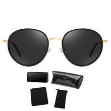 Load image into Gallery viewer, COOLSIR Round Sunglasses Women Polarized Retro Ladies Sun Glasses Black UV400 Driving Glasses 2023 lentes de sol Mujer