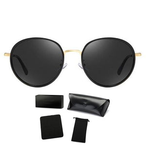 COOLSIR Round Sunglasses Women Polarized Retro Ladies Sun Glasses Black UV400 Driving Glasses 2023 lentes de sol Mujer