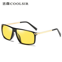 Load image into Gallery viewer, COOLSIR men&#39;s polarized sunglasses classic retro anti-glare polarized glasses metal feet UV driving sunglasses 6104
