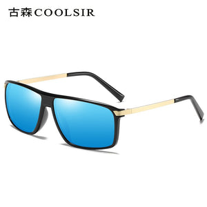 COOLSIR men's polarized sunglasses classic retro anti-glare polarized glasses metal feet UV driving sunglasses 6104