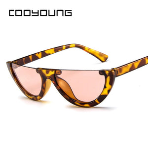 Fashion Cat Eye Style Half Rimless Frame Sunglasses Women Brand Design Gradient Sun Glasses Oculos De Sol