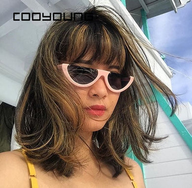 Fashion Cat Eye Style Half Rimless Frame Sunglasses Women Brand Design Gradient Sun Glasses Oculos De Sol