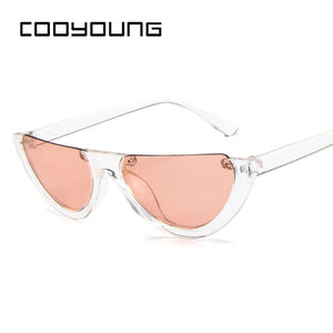 Fashion Cat Eye Style Half Rimless Frame Sunglasses Women Brand Design Gradient Sun Glasses Oculos De Sol