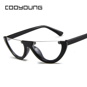 Fashion Cat Eye Style Half Rimless Frame Sunglasses Women Brand Design Gradient Sun Glasses Oculos De Sol