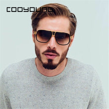 Load image into Gallery viewer, COOYOUNG Men Classic Oversized Sunglasses Men Square Glasses  Retro Sun Glasses Vintage Gafas Oculo