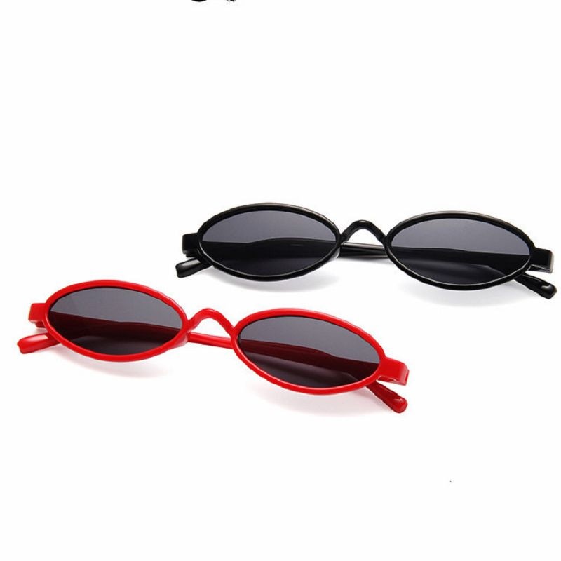 COOYOUNG Occhiali da sole ovali stile retrò da donna Occhiali da sole rotondi vintage con montatura trasparente bianchi rosa rossi femminili 