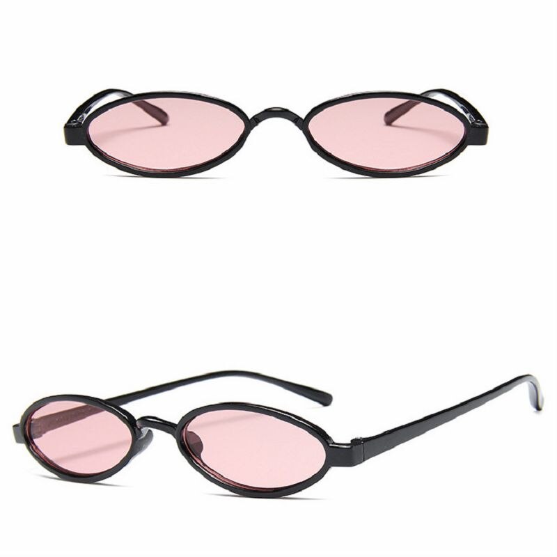 COOYOUNG Occhiali da sole ovali stile retrò da donna Occhiali da sole rotondi vintage con montatura trasparente bianchi rosa rossi femminili 