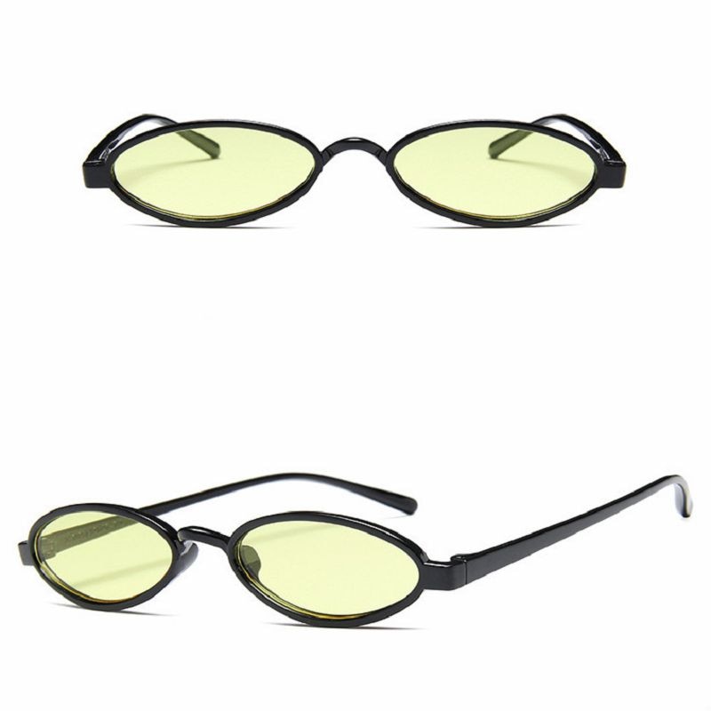 COOYOUNG Occhiali da sole ovali stile retrò da donna Occhiali da sole rotondi vintage con montatura trasparente bianchi rosa rossi femminili 