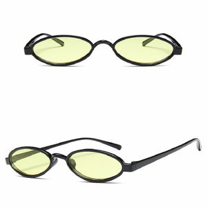 COOYOUNG Oval Retro Style Sunglasses Women Vintage Round Clear Frame White Pink Red Female Sun Glasses