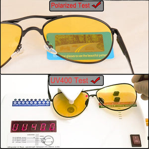 COSYSUN Brand Pilot Sunglasses Men Polarized Driving Photochromic Glasses Women Smart Discoloration Day Night Vision Lenses