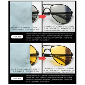 COSYSUN Brand Pilot Sunglasses Men Polarized Driving Photochromic Glasses Women Smart Discoloration Day Night Vision Lenses