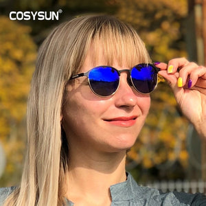 Polarized Round Metal Frame Woman Sun Glasses fishing Driving Sunglasses Brand NEW Fashion Sunglasses Female UV400