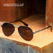 Carica l'immagine nel visualizzatore di Gallery, CRIXALI Pilot Polarized Sunglasses Women Men Metal Frame Vintage Anti-glare Mirror Sun Glasses Male Female UV400 Spring Hinge
