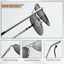 Carica l'immagine nel visualizzatore di Gallery, CRIXALI Pilot Polarized Sunglasses Women Men Metal Frame Vintage Anti-glare Mirror Sun Glasses Male Female UV400 Spring Hinge