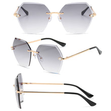 Load image into Gallery viewer, CRIXALIS 2023 Gradient Sunglasses Women Anti-glare Lens Metal Temples  Oversized Rimless Sun Glasses Female UV400