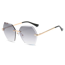 Load image into Gallery viewer, CRIXALIS 2023 Gradient Sunglasses Women Anti-glare Lens Metal Temples  Oversized Rimless Sun Glasses Female UV400