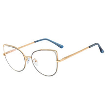 Carica l&#39;immagine nel visualizzatore di Gallery, CRIXALIS Cat Eye Blue Light Glasses Women Metal Prescription Reading Eyeglasses Frame Computer Decorative Glasses Female UV400