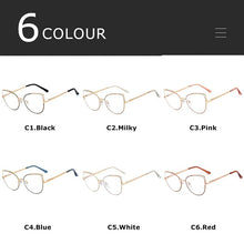 Carica l&#39;immagine nel visualizzatore di Gallery, CRIXALIS Cat Eye Blue Light Glasses Women Metal Prescription Reading Eyeglasses Frame Computer Decorative Glasses Female UV400