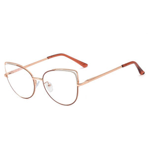 CRIXALIS Cat Eye Blue Light Glasses Women Metal Prescription Reading Eyeglasses Frame Computer Decorative Glasses Female UV400