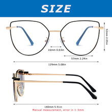 Carica l'immagine nel visualizzatore di Gallery, CRIXALIS Cat eye Metal Anti Blue Light Sun Glasses For Women Polarized Flip-on Sunglasses Men Lady UV400 lunette de soleil femme