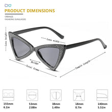 Load image into Gallery viewer, CRIXALIS Cateye Sunglasses Women  Sun Glasses Ladies Rhinestone Design Cat Eye Shades Female UV400 zonnenbrillen dames