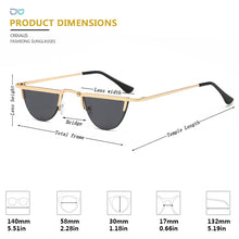 Load image into Gallery viewer, CRIXALIS Classic Half Frame Sunglasses Women Semicircle Sun Glasses Ladies Vintage Trend Shades Female UV400 zonnebril dames
