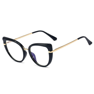 Cat Eye Anti Blue Light Optical Glasses Women Prescription Myopia Eyeglass Frame Ladies Clear Computer Glasses