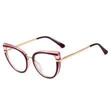 Load image into Gallery viewer, Cat Eye Anti Blue Light Optical Glasses Women Prescription Myopia Eyeglass Frame Ladies Clear Computer Glasses