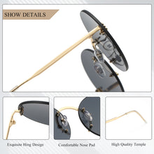 Load image into Gallery viewer, CRIXALIS Rimless Sunglasses Women 2023 Oversized Round Sun Glasses For Female Classic Gothic Shades Ladies UV400