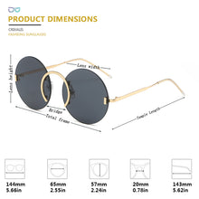 Load image into Gallery viewer, CRIXALIS Rimless Sunglasses Women 2023 Oversized Round Sun Glasses For Female Classic Gothic Shades Ladies UV400